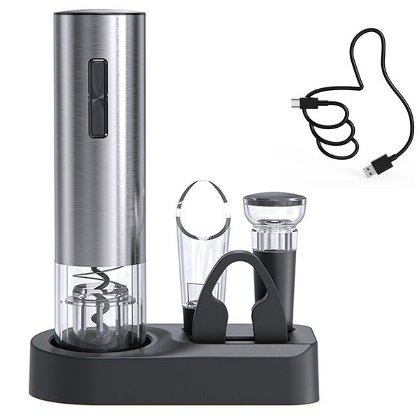 BezosMax Rechargeable Electric Wine Opener, Foil Cutter/Pourer /Stopper