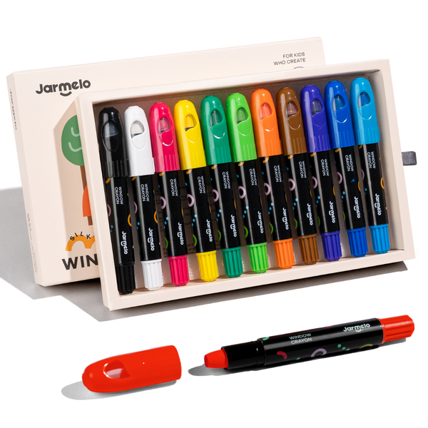 Jar Melo - Bath &amp; Window Twisable Crayons - 12 Silky Washable Colours