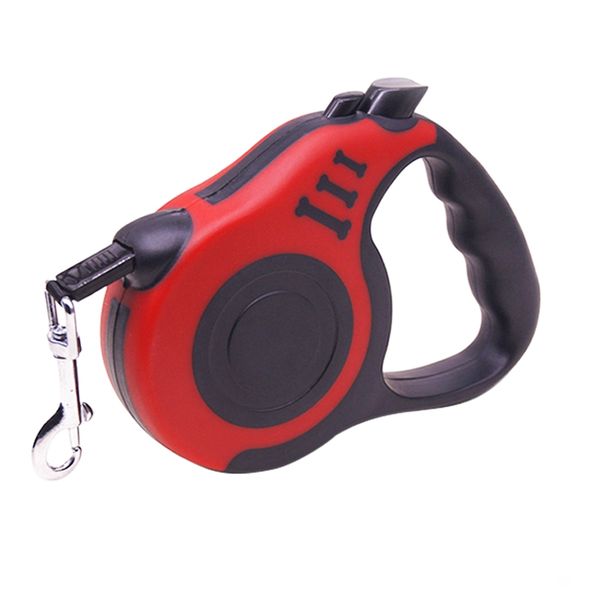 3-Bone Retractable Pet Leash - for Small to Medium Sized Pets - 5m - Pink