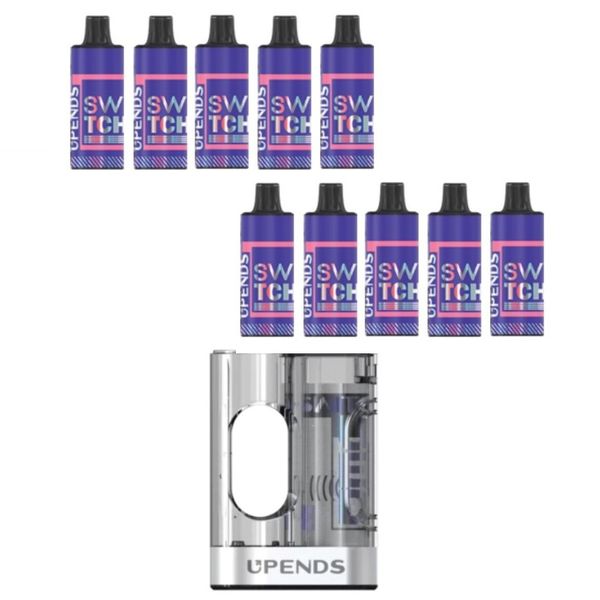 Upends Switch Disposable Vape Pods 50mg &amp; Battery-Blue,Rasp&amp;Blackberry X10