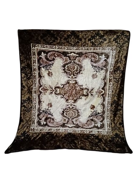 SMTE 1-Ply Blanket with Classic Baroque Floral Design - 187cm x 226cm JY-01