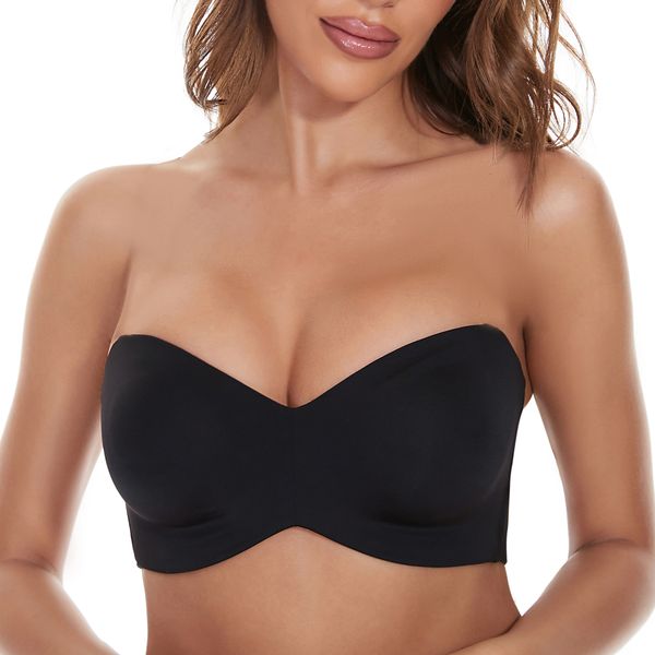 Non-Slip No Silicone Underwire Non-padded Strapless Bra Convertible Straps