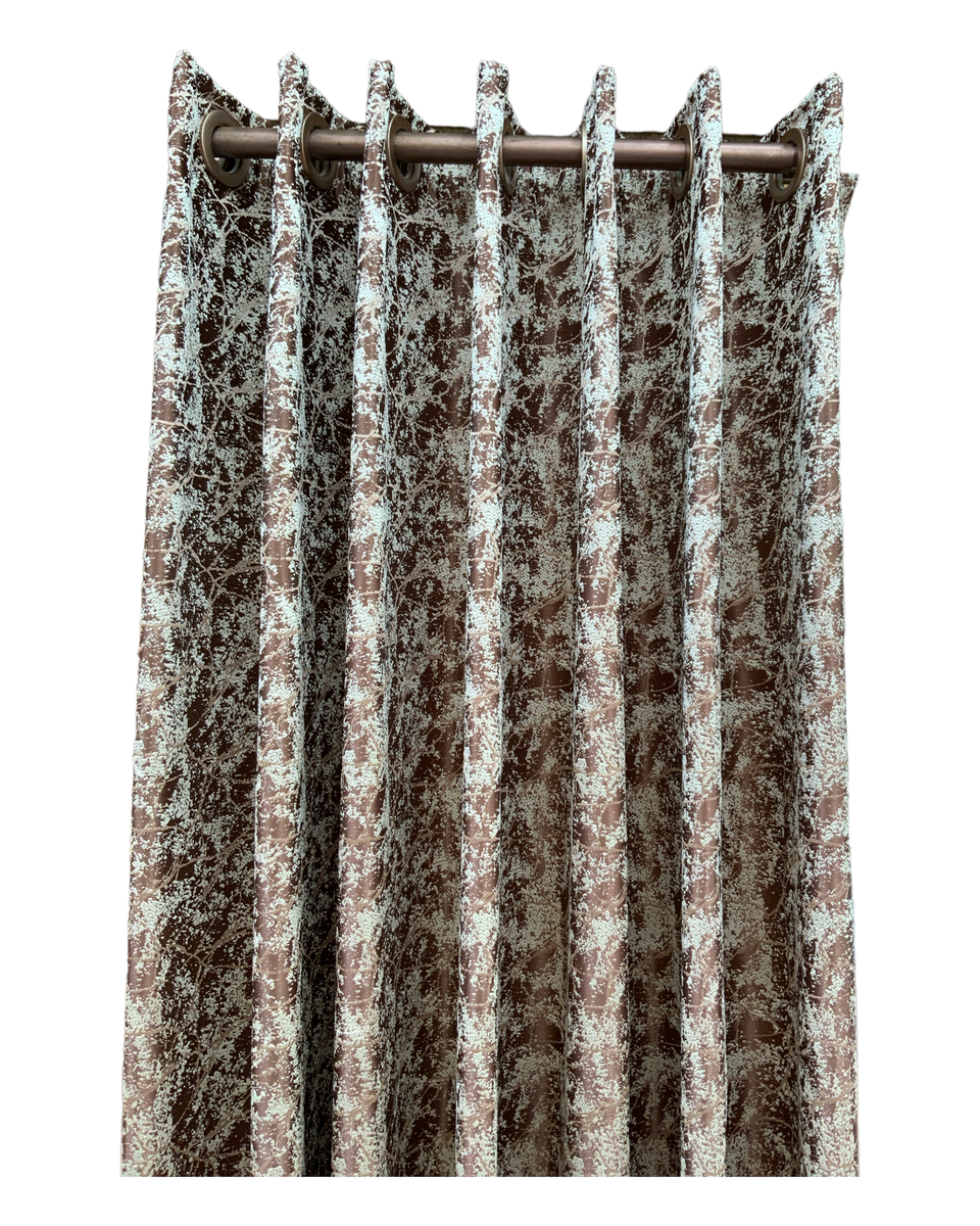 Afri Ready To Hang Stylist Eyelet Curtain Brown Marble 