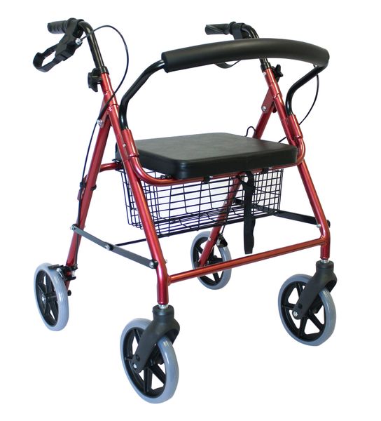 Rollator with Loop Brakes, 8-inch Wheels &amp; Aluminium Frame