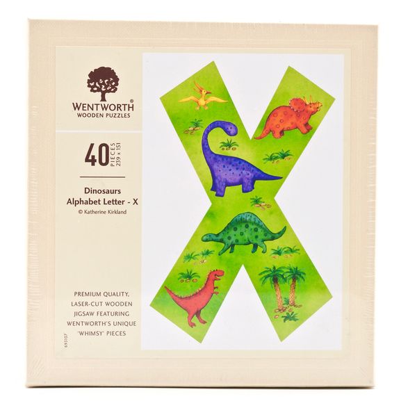 Dinosaurs Letter X - 40 Piece Kids Alphabet Wood image