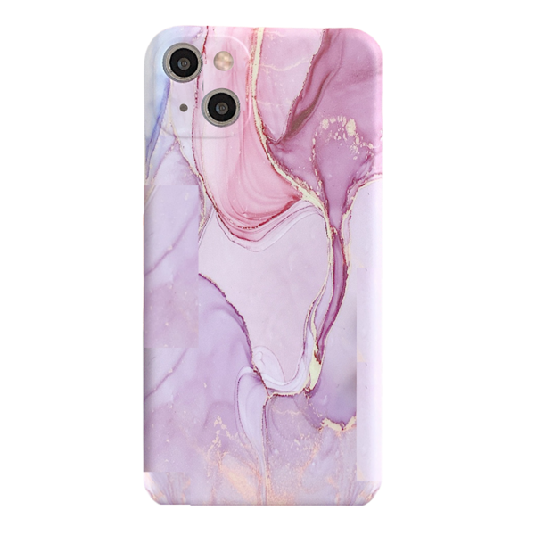 Funki Fox Phone Case Compatible With iPhone 13 - Pink &amp; Gold Marble Swirl