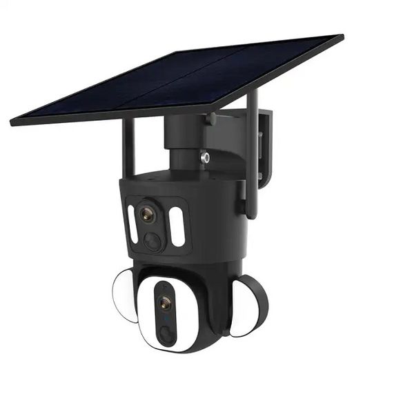 4G Dual Lens Solar Powered Surveillance Camera Compatible With Smart Phones