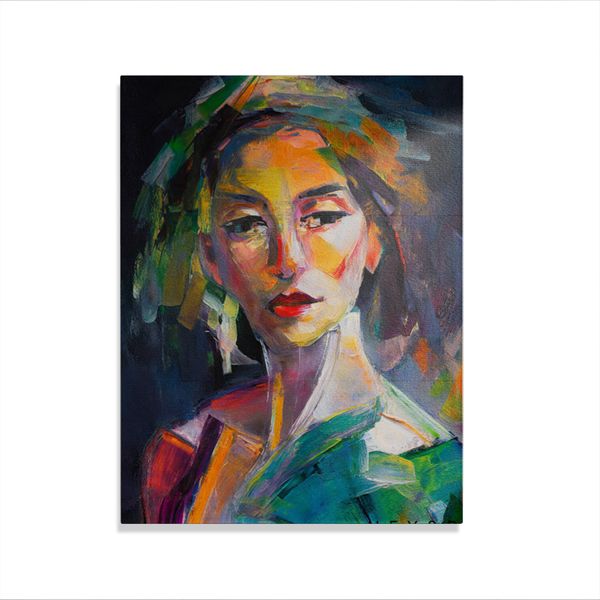 Canvas Wall Art - Colorful Womans Portrait