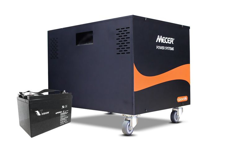 Mecer 12V Inverter (1200VA/720W) Includes 1x 100AH 12V Deep Cycle Battery