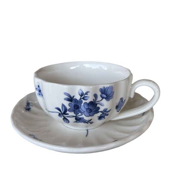 I-06 Blue Flower Cup &amp; Saucer (Set of 4pcs)