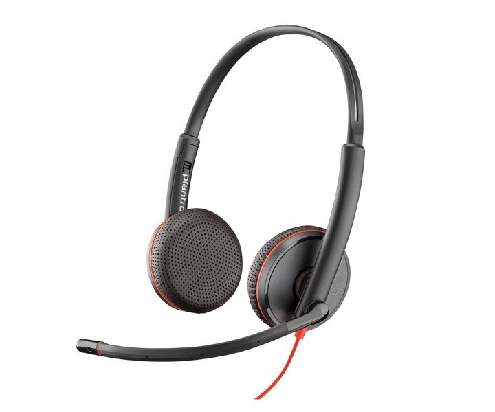 Poly Blackwire 3225 Stereo USB-C Headset +3.5mm Plug +USB-C/A Adapter