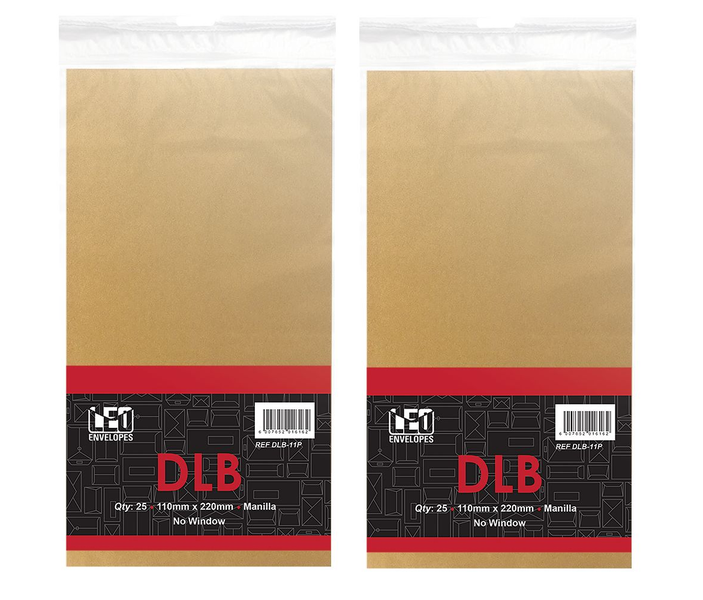 LEO DLB Manilla Self Seal Envelopes - Pack Of 50 Envelopes