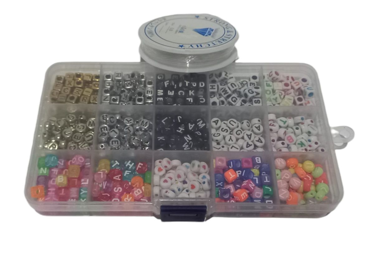 Alphabet Letter Bead Set In Plastic Storage Organisation Case Shop