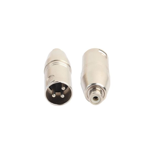 Tecnix XLR Male - RCA Female Silver Chassis Adaptor- x2
