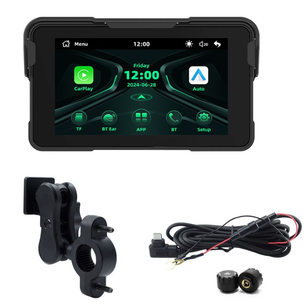 5 Inch Wireless CarPlay with Anti-Theft Design Mount, IP68 Waterproof