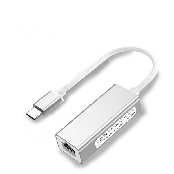 Aluminum Type-C 100Mbps Ethernet Hub - Plug-and-Play Wired Network Adapter