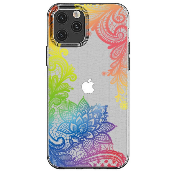 Funki Fox iPhone 12 & 12 PRO Phone Case - Rainbow Floral Lace Henna ...