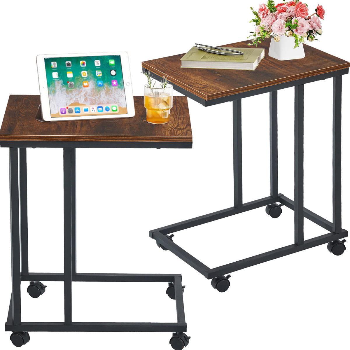 Side End Tables 2 Coffee Table Bedside Table Desk for Living Room Bedroom