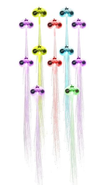12-piece LED Hair Light Up Fibre Optic