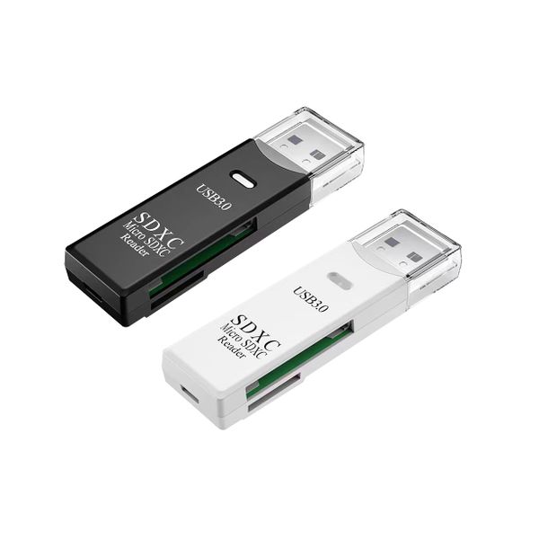 2PCS 2-in-1 USB 3.0 high-speed card reader SD/TF multifunctional converter