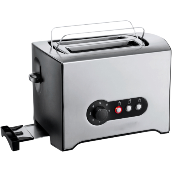900w 2 Slice Stainless Steel Toaster Silver With Removable crumb tray