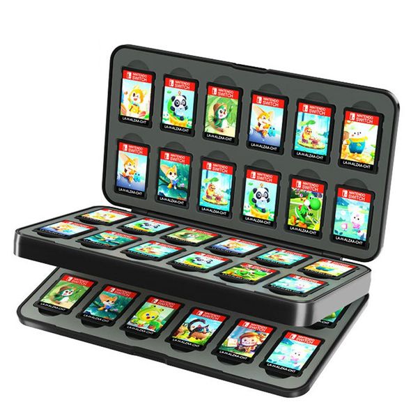 Switch Game Holder With 24 Slots For Game Card And Micro Sd Card, Black