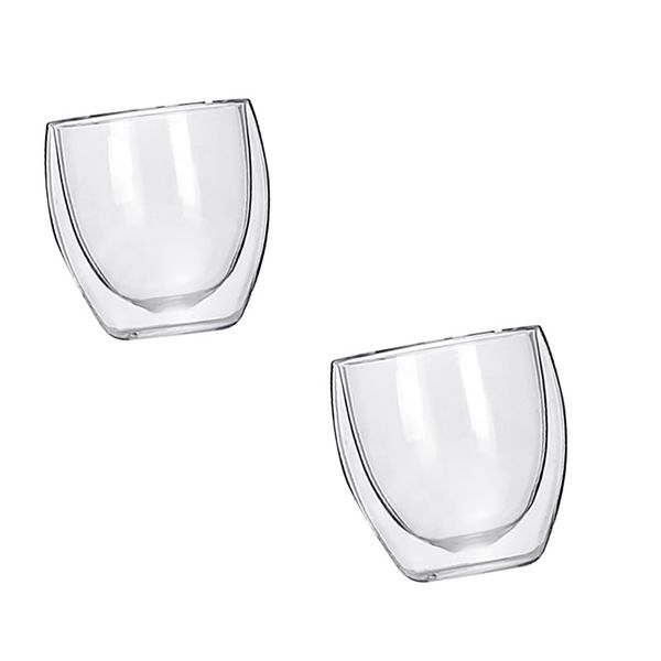 Transparent Heat Resistant Double Layer Glass Cup - GM-250-1