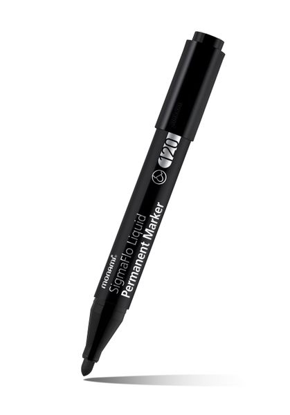 MONAMI Permanent Marker SigmaFlo Liquid 120 Bullet Box 12's Black