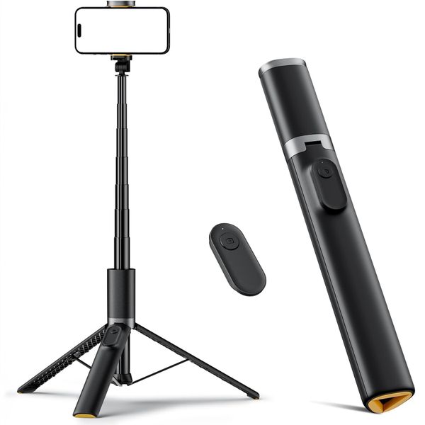 160cm Portable Selfie Stick Tripod with Remote - Black