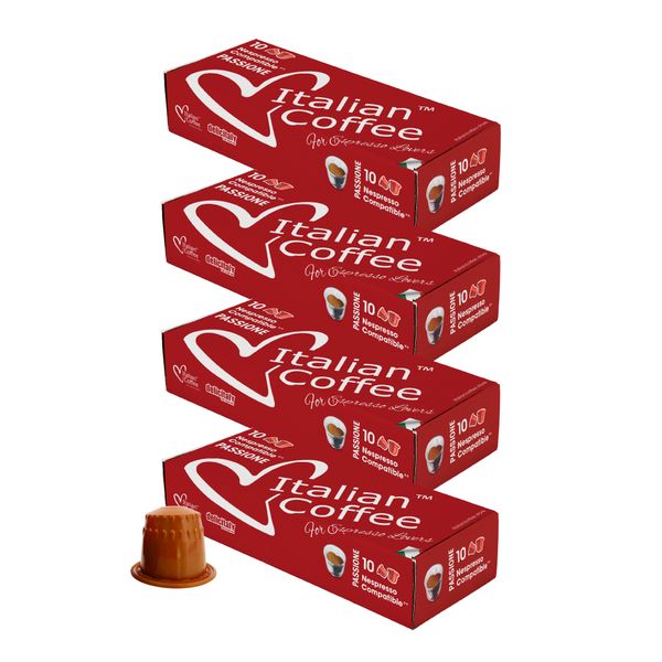 Italian Coffee Passione Nespresso Compatible Capsules - 40