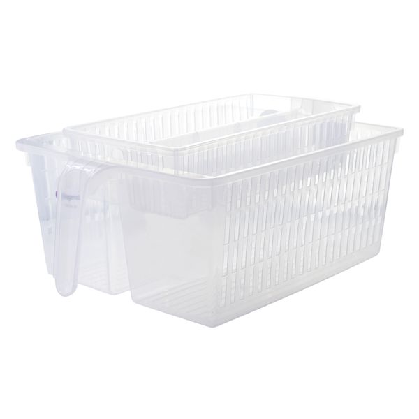 Regent Plastic Fridge/Pantry Basket With Divider Clear - 2-Piece - A &amp; B