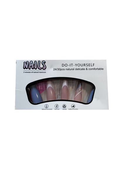 BZ1258Handmade Press-on Nails Small Size &amp; Color All-in One- 24Piece