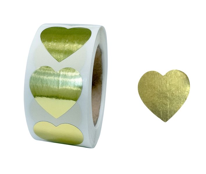 Gold Heart Stickers