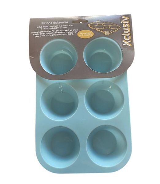 6 Cup Muffin Pan - Silicone - Large