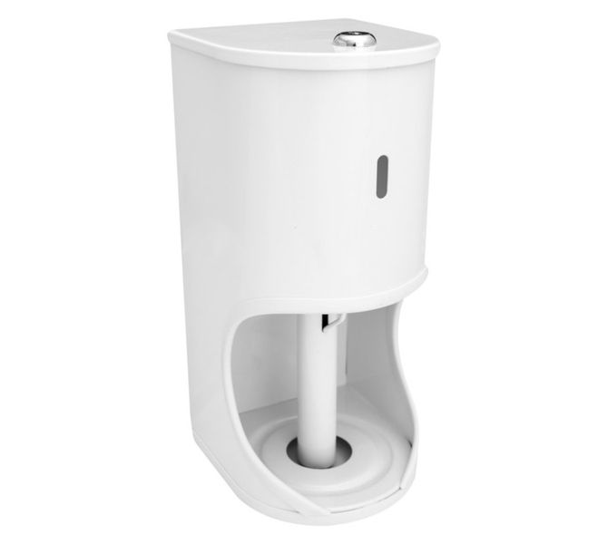 2 Roll Lockable Toilet Paper Holder White