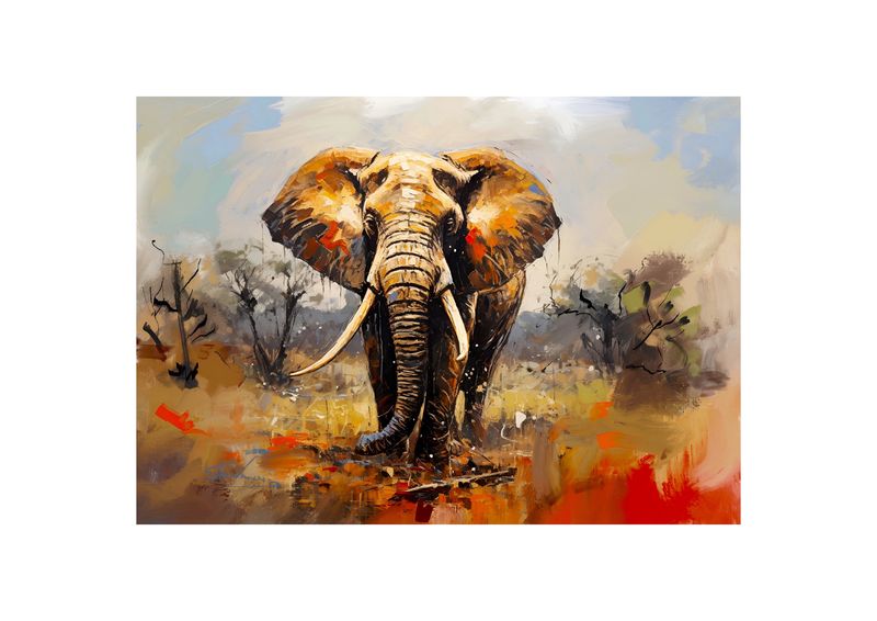Big 5 Art - Framed Canvas Prints - Wall Art Majestic Elephant