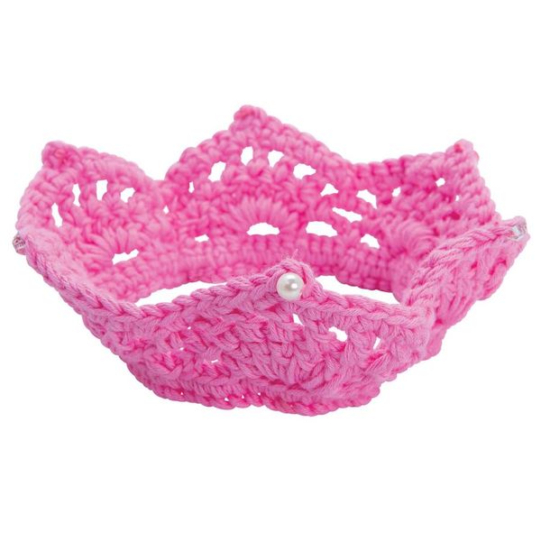 Elegant Baby Crochet Headbands Crown Pink