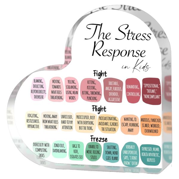 The Stress Response In Kids Guide Acrylic Heart-Shaped Ornament - Clear