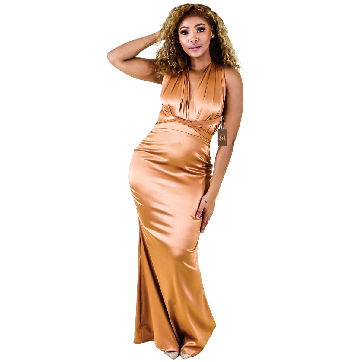 Africa Fashion House Anna-Mo Brown Infinity Satin Bridesmaids Dress | Shop  Today. Get it Tomorrow! | takealot.com