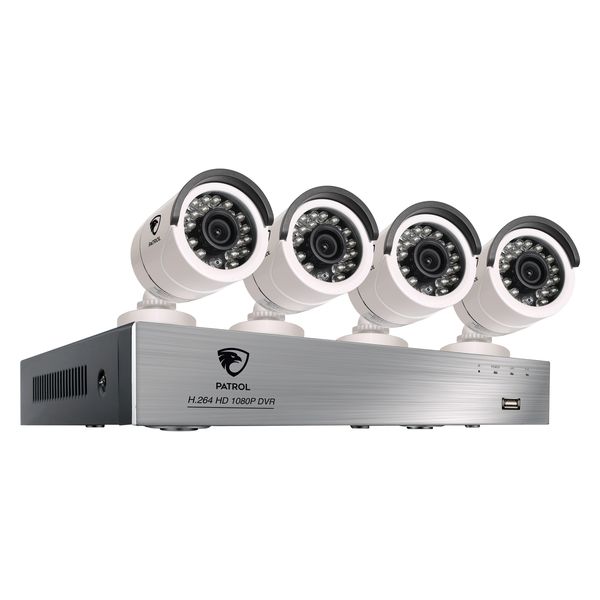 Patrol 8 Channel 4 x Bullet Cameras 1080p 1TB DVR Kit