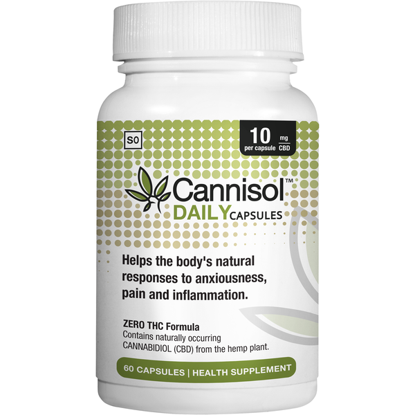Cannisol DAILY CBD Capsules 60's - 600 mg for Pain, Anxiety &amp; Inflammation