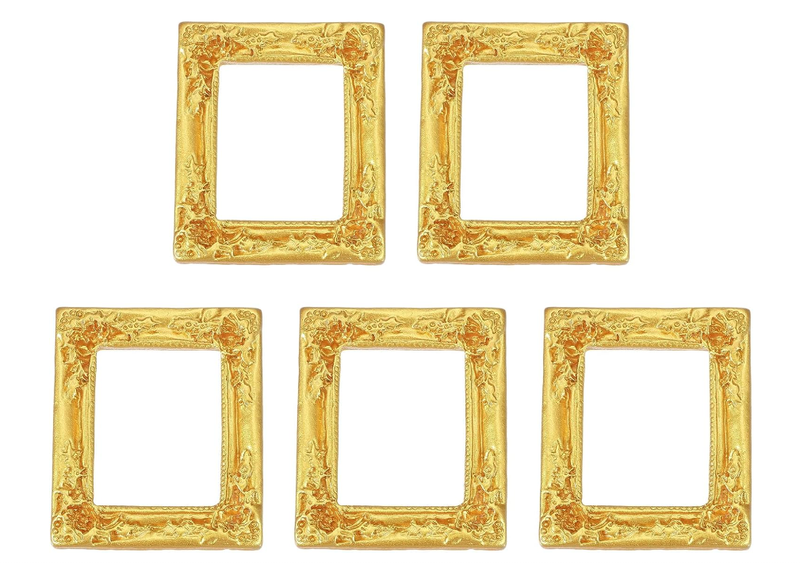 5 Pcs Vintage Resin Picture Frames, 2.3'' x 1.6'' Mini Picture