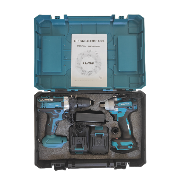 2 in 1 Cordless Lithium Electric Drill And Wrench Set