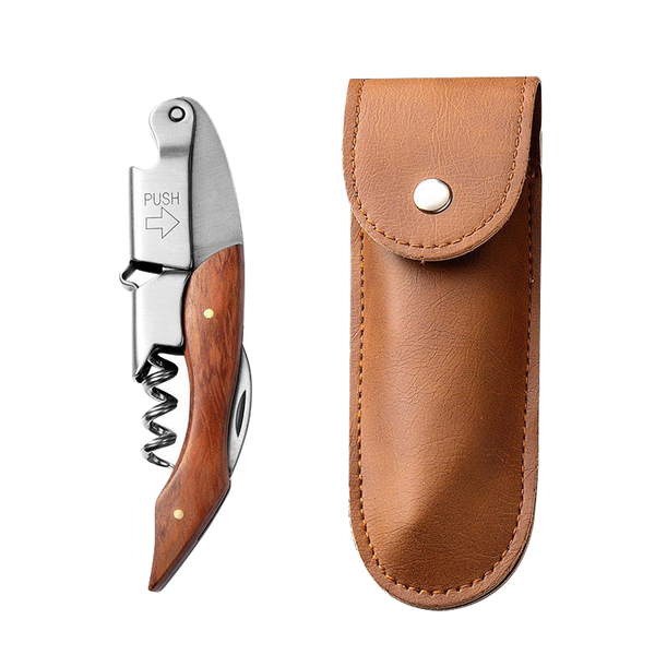 Wine &amp; Beer Opener Stainless Steel Bottle Openers With Pu Leather Cover
