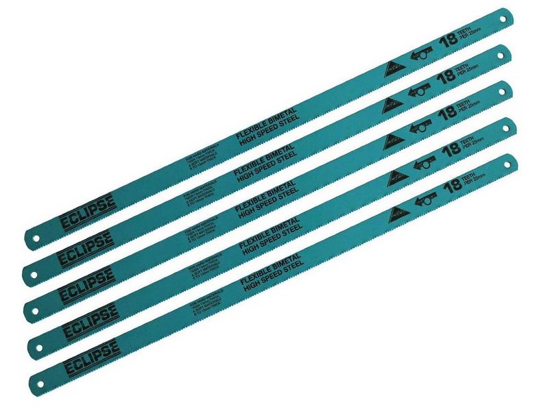 Eclipse Low Alloy Hacksaw Blade 18 Teeth - Heavy Duty Metal Cutting 10 PACK