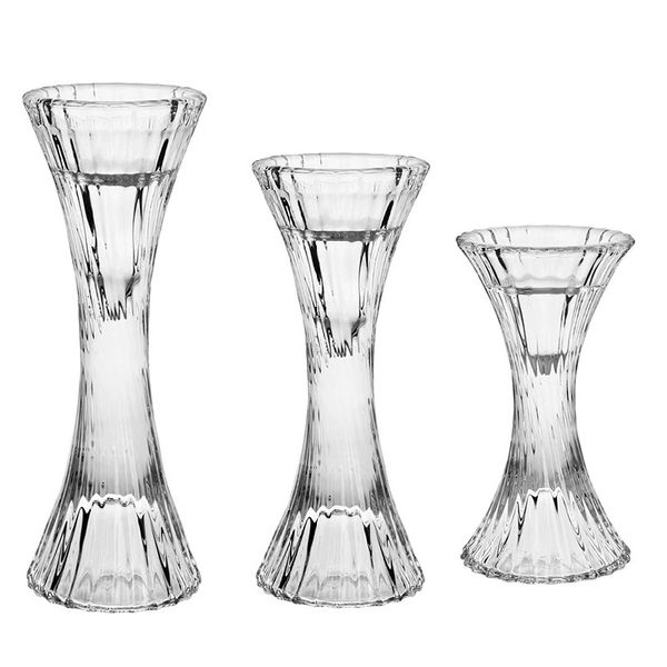 Set Of 3 Glass Candle Holder LX