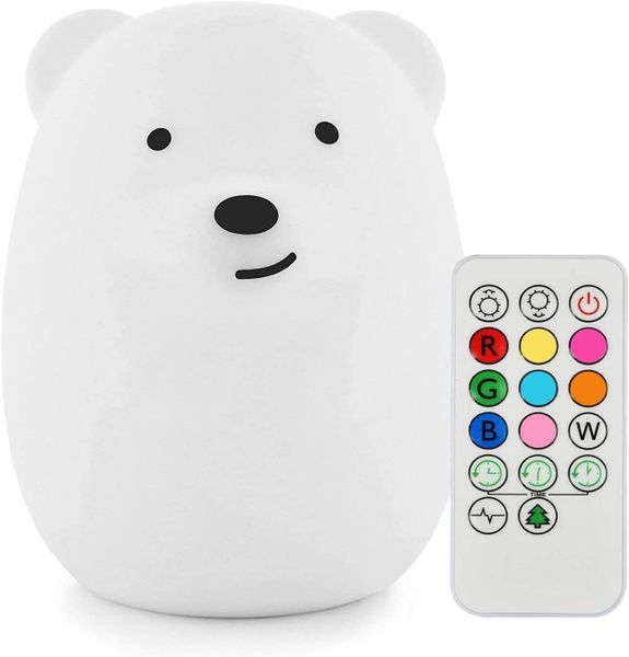 Animal-shaped Night Light, Rechargeable LED Soft Silicone 9 Colors