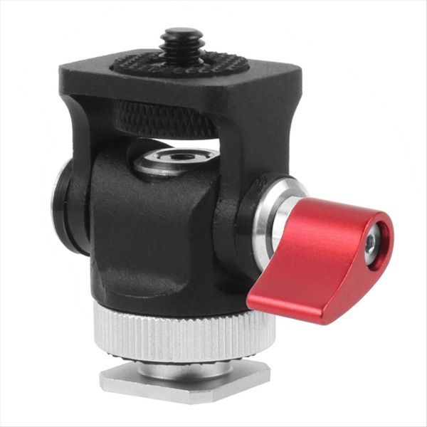 Mini Monitor Mount Tripod Head Cold Shoe Adapter Alloy 1/4 Inch Screw