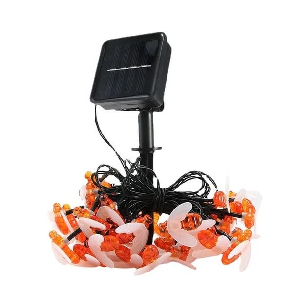 Waterproof Christmas Decorating Cute Honeybee Solar Fairy String Light 5M