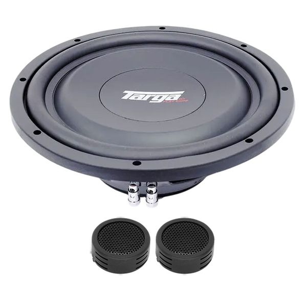 Targa TG-10DFC 10" 9000w DVC Competition Flat Subwoofer &amp; Evo Tweeters